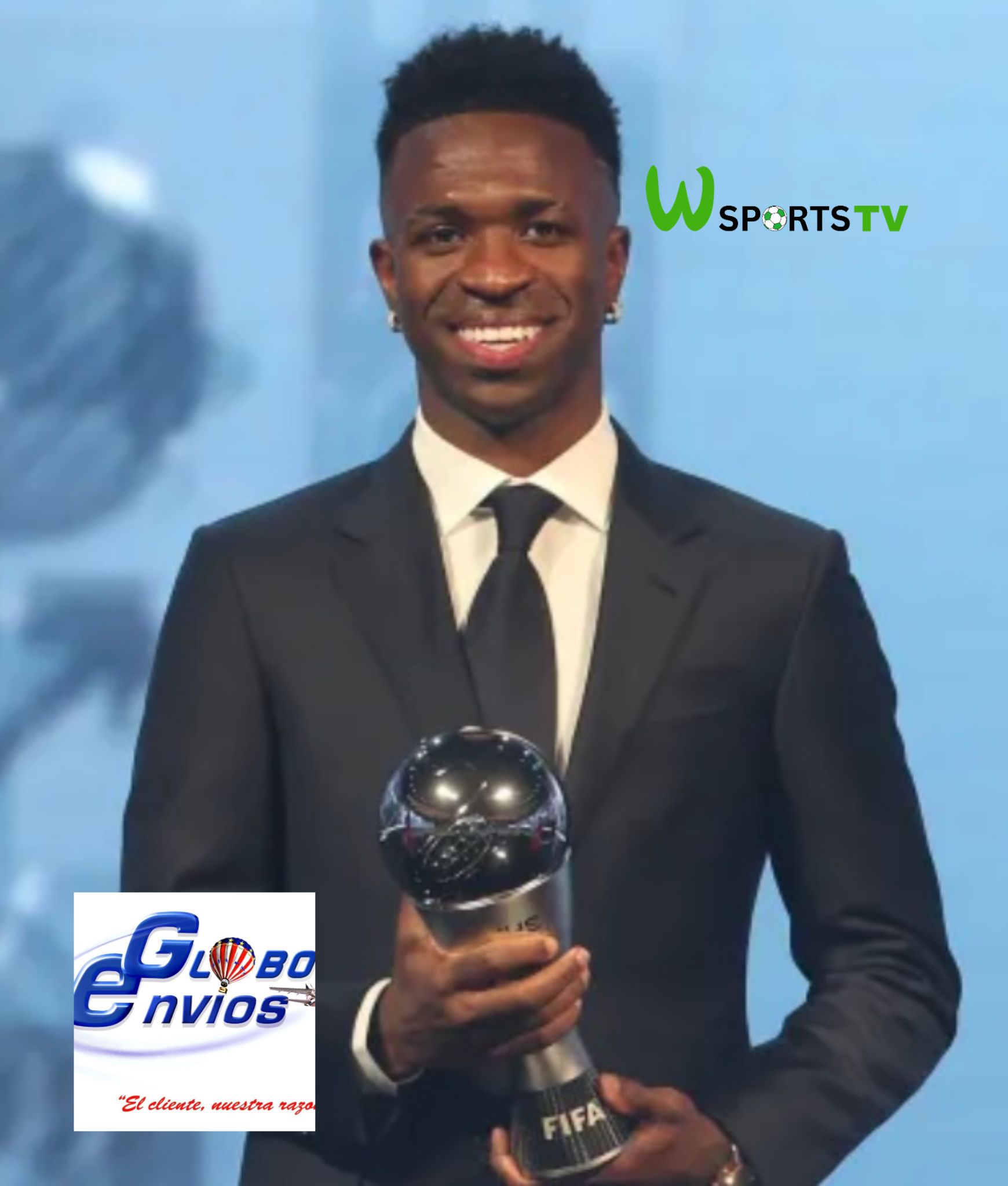 El Real Madrid, ganador en el TheBestFIFA Ancelotti y Vinicius reciben el trofeo como mejor entrenador y mejor jugador.