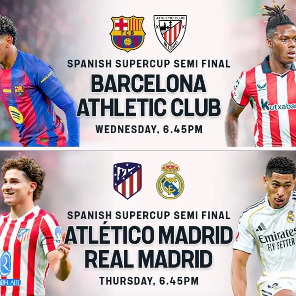 Supercopa de España 2026: Horarios, sedes y claves de las semifinales en Yeda